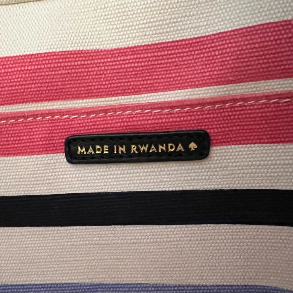 KATE SPADE Fairmont Stripe Canvas Tote Bag Bow - Picture 9 of 11